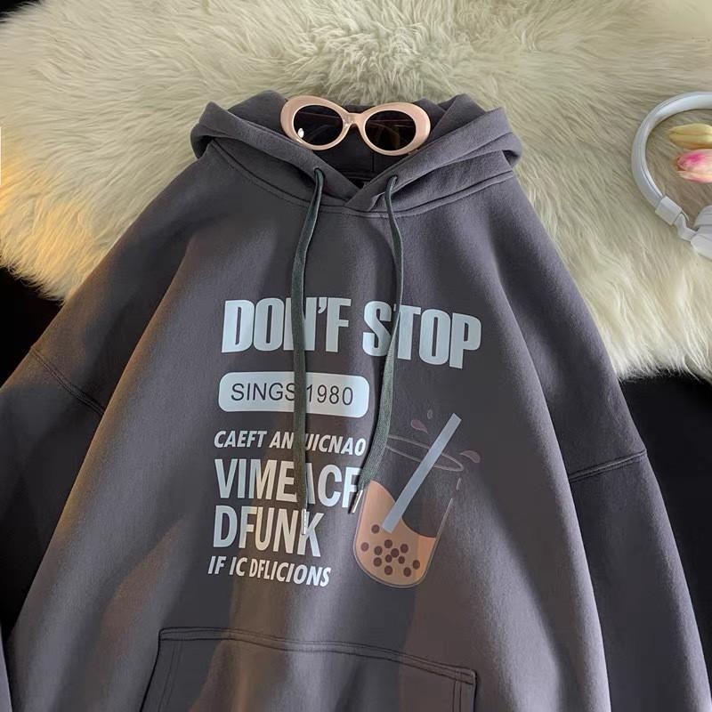 2026 Fleece Lined Hooded Sweatshirt Loose Casual Top Students