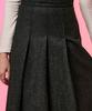 KOLEAT Wool Herringbone Pleated Long Skirt [Charcoal Gray] Winter Long Skirt Ver.