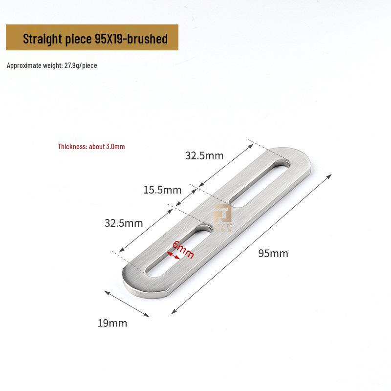 Stainless Steel Adjustable L-Shaped Bracket with Double Head and Long Hole 90° Connector