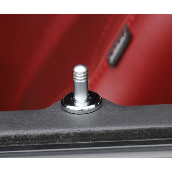 For Dodge Challenger 2015-2023 Bright Chrome Inner Door Bolt Lock Down Ring Trim