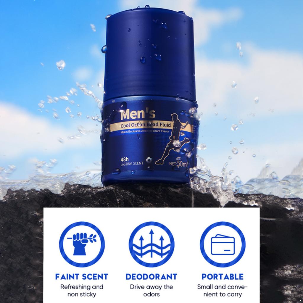 Long-Lasting Men's Antiperspirant Deodorant Roll-On, Fragrance Infused & Alcohol Free, Portable Sweat Control for All-Day Freshness