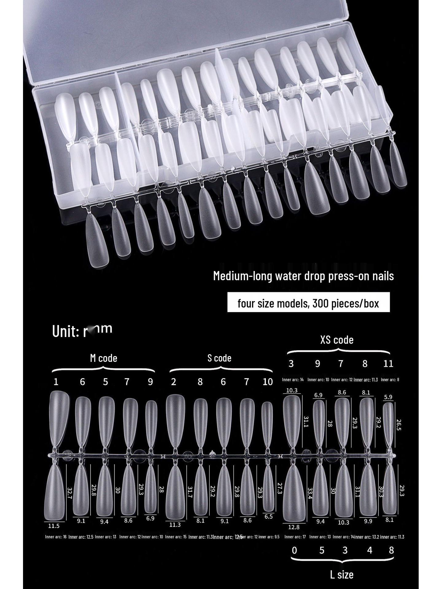

Lightweight Seamless Matte Medium-Long Transparent Nail Tips