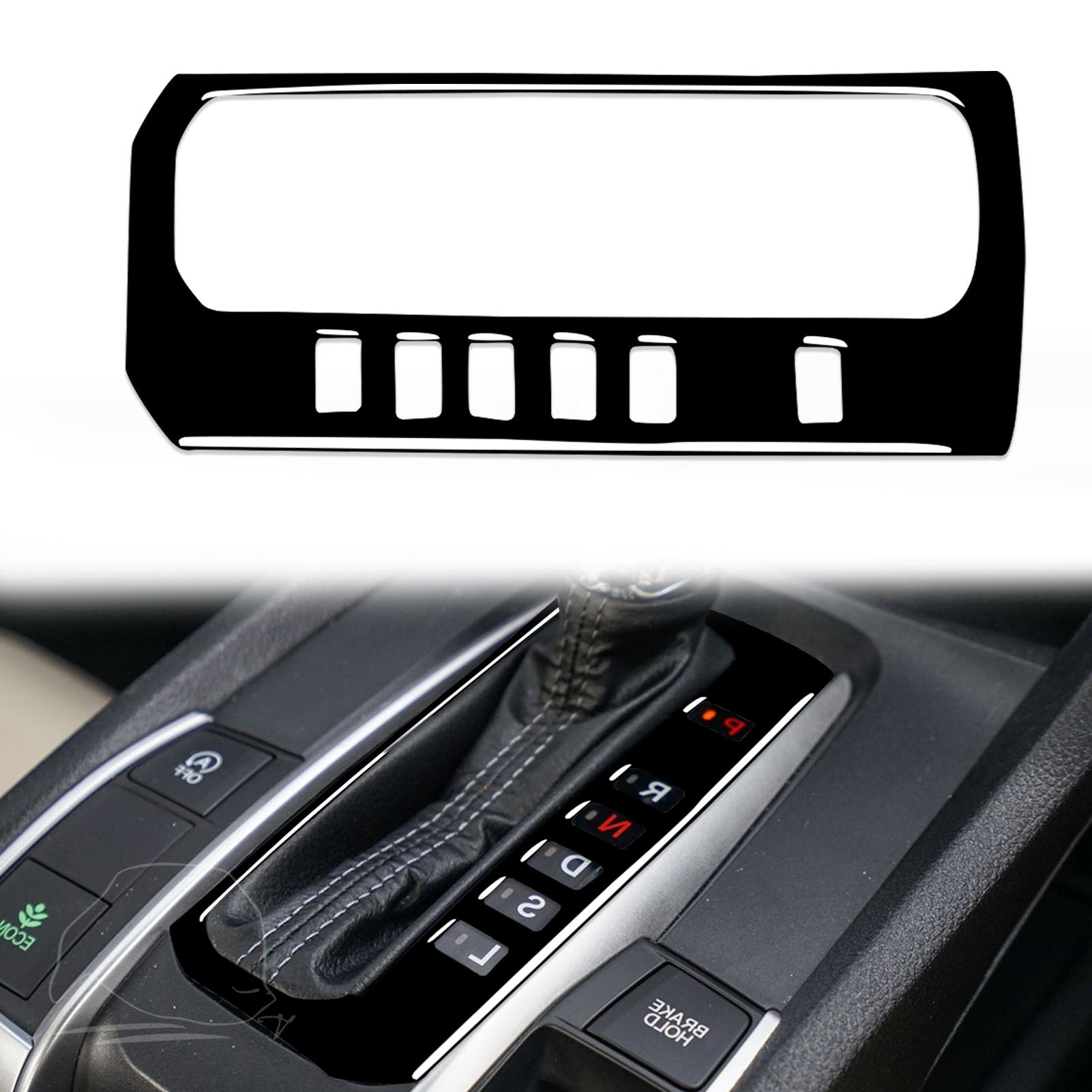 

Для Honda 10th Civic 2016-автомобильные аксессуары, черный пластик для интерьера, накладка на панель центрального механизма передач, наклейка из АБС-пластика black RHD