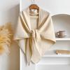 Fashion Solid Color Knitted Shawl Soft Thickened Triangle Scarf Neck Wrap Winter Warm Wool Blended Shawl