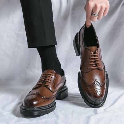Modische Freizeit-Echtlederschuhe für Herren, Britische spitze Business-Kleidung, Bürokleidung, Koreanische Version, Schuhe mit Höhenerhöhung für Herren