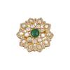 Indian Kundan Women Ring 925 Sterling Silver Handmade Jewelry, Gold Finish Kundan Ring, Statement Women ring Polki Ring, Moissanite Adjustable Ring
