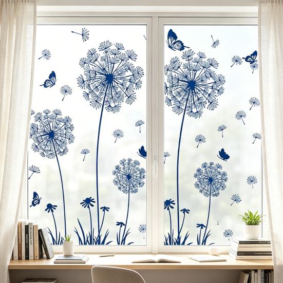 2 Sheets Dandelion Wildflower Wall Decals Peel And Stick Floral Butterflies Wall Stickers