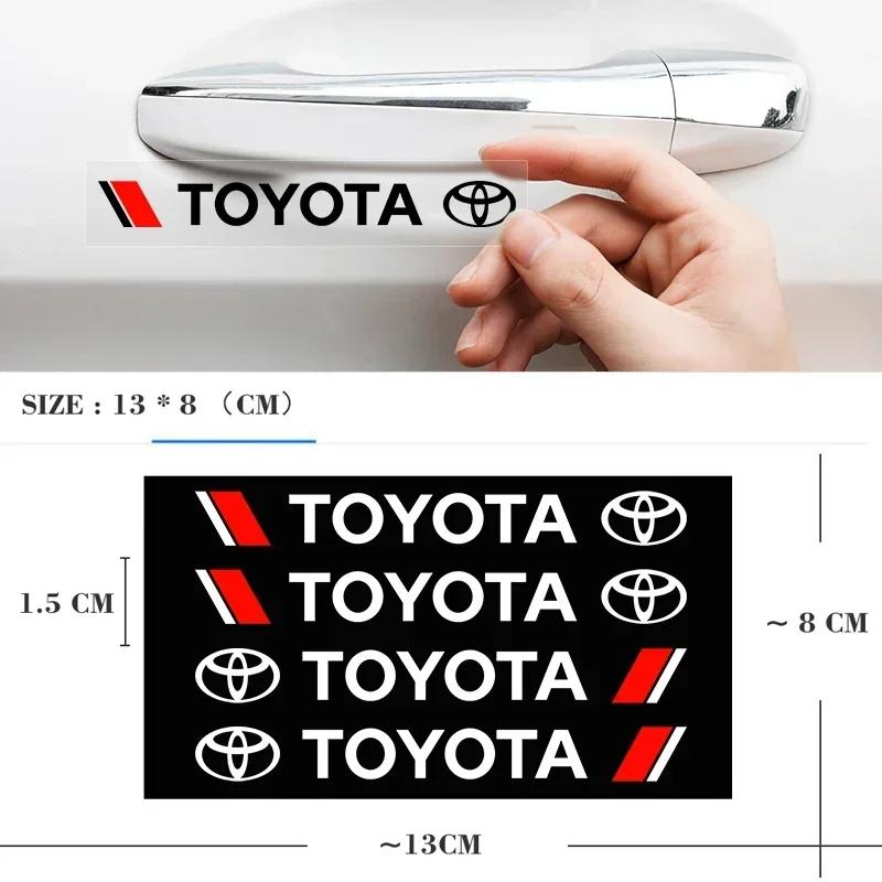 4Pcs/set Car Door Handle Sticker For Toyota RAV4 Camry Corolla Levin Yaris Reiz Vios Highlander CHR Avalon Auto Accessories
