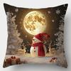 Home Decor Christmas Moon & Festive Holiday Pillows Pattern Cushion Cover Suitable For Sofa Bedroom Car Pillow Cover