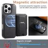 CASENEO For iPhone 16 Pro Max Case with Foldable Kickstand TPU PU Leather PC Card Bag Magnetic Phone Cover Compatible with MagSafe