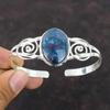 Rubin In Blau Kyanit Armreif 925 Sterling Silber Manschettenarmband Hochwertiger Edelstein Armreif Verstellbarer Armreif Handgefertigter Schmuck Geschenk für Mutter
