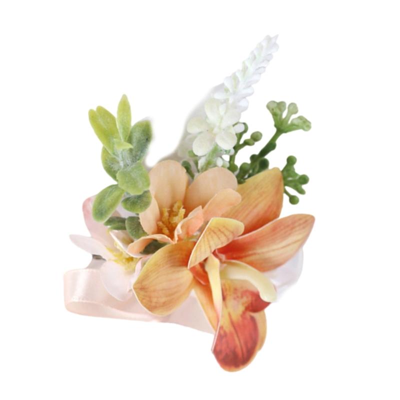 Artificial Silk Flower With Pin Clip Realistic Flower Decoration Set For Elegant Wedding Corsage And Wrist Flower