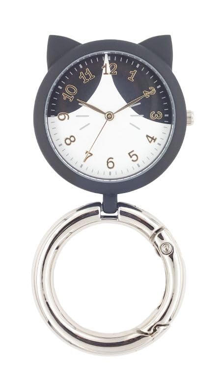 

Pocket watch catmint Cat carabiner watch BK [Follow] H00924S-0 Women s
