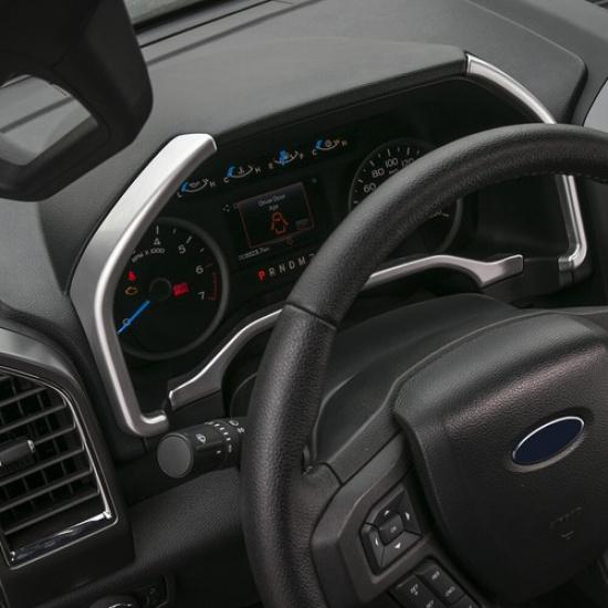 3x Silver Dashboard Strip Trim trument Cover For Ford F150 15-20 Accessories