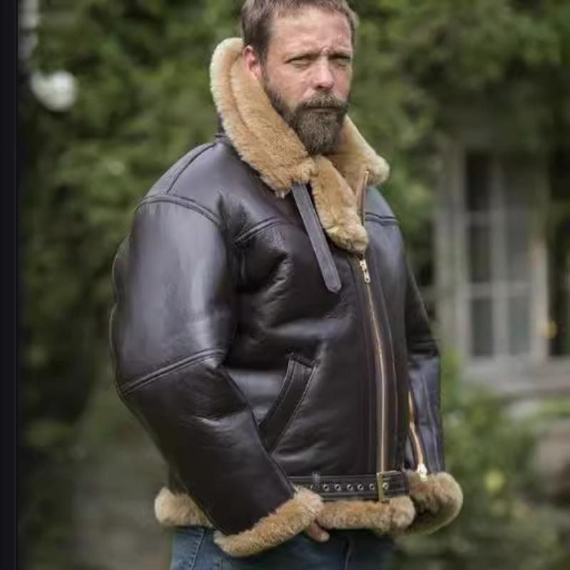 Men's Fur One-piece Long-sleeved Fur Coat