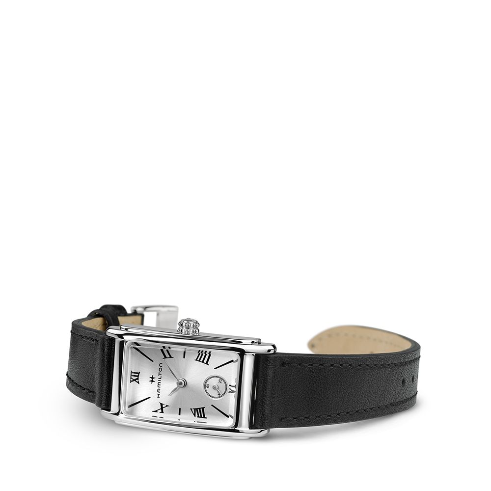 [Hamilton] H11221750 American Classic Ardmore Quartz Women's Watch Black Leather Strap Silver Dial