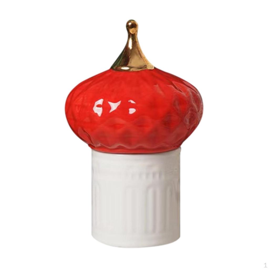 Ceramic Candy Jar for Making Candle with Lid Home Decoration Fairy Tale Castle Decorative Small