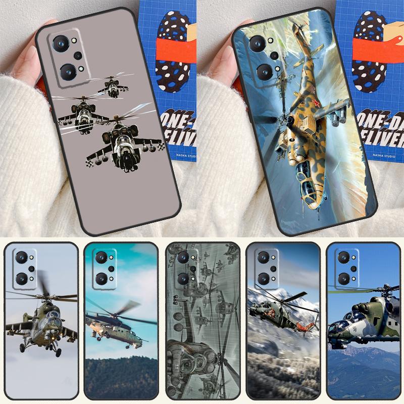 Mil Mi 24 Hind Helicopter For Realme GT 6 6T 5 GT7 Pro C61 C75 C55 C51 C21Y C25S C67 C53 13 12 10 11 14 Pro Plus Case