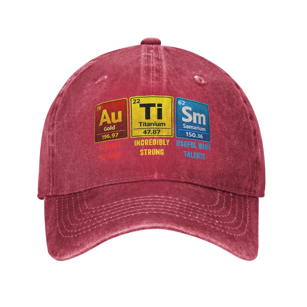 Autism EleUnisexts Periodic Table Awareness ASD Fashion Baseball Cap Hats Visor Protection Snapback Cotton tops gorras