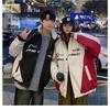 Unisex Retro Color Block Stand Collar Motorcycle Jacket - Trendy and Loose for Spring/Autumn
