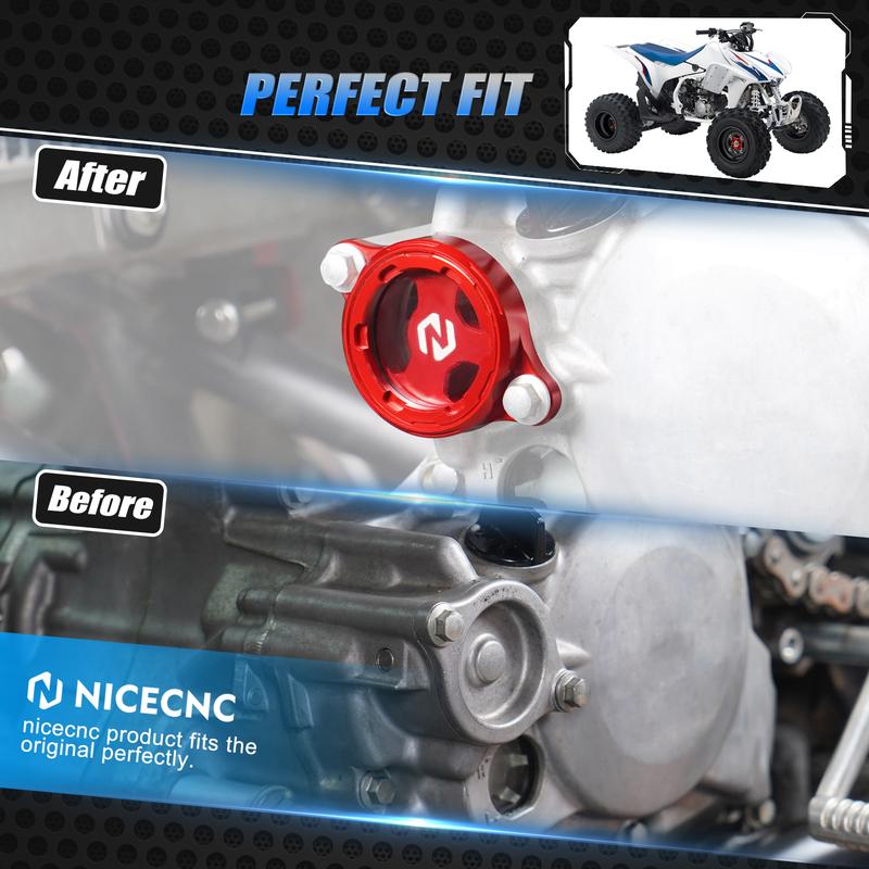 Oil Filter Cover With O-Ring for Honda TRX450R 2006-2009 TRX450ER 2006-2014 CBF450R 2002-2023 ATV Filter Cap OEM 11333-MEB-670