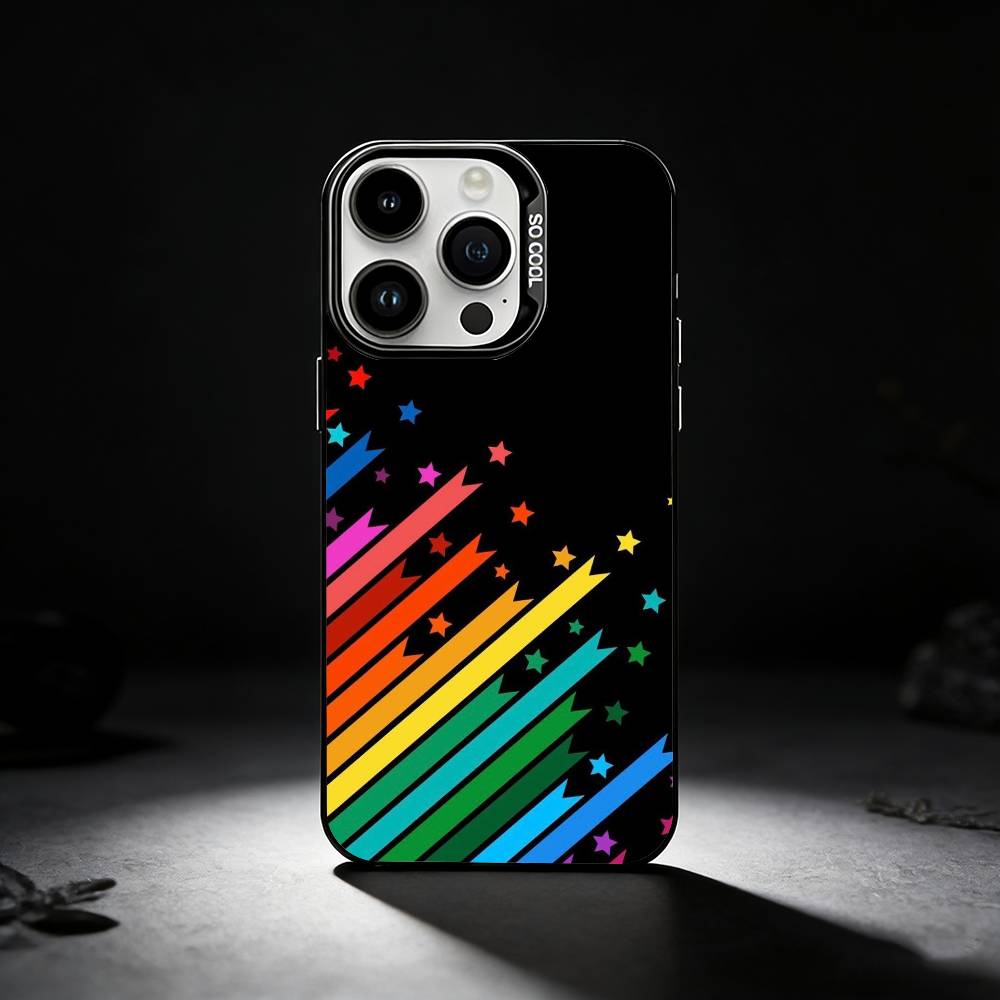 Gay Lesbian LGBT Rainbow Phone Case For iPhone 17,16,15,14,13,12,11 Plus,Pro Max,XS,Colored silver phone case