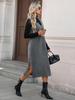 2025 Autumn/Winter Women's Knitted Strap Dress - Solid Color Long Skirt, European & American Style