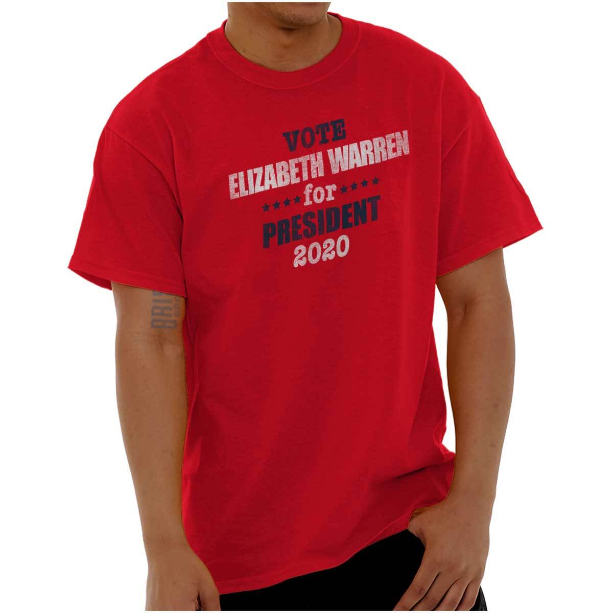 Patriotic Vote Warren Presidential USA 2020 Womens or Mens Crewneck T Shirt Tee L