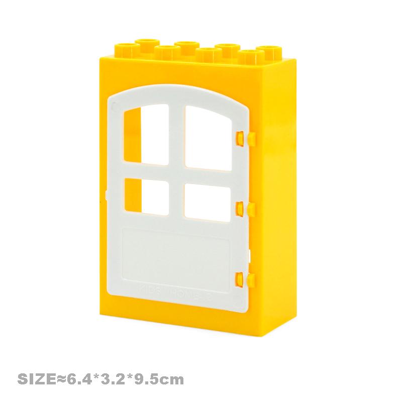 Große Bausteine Haus Zubehörteile Dach Fenster Wand Konstruktion Zusammenbauen Duplo Steine Lernspielzeug für Kinder Geschenk