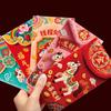 6Pcs Red Envelope Bag Thickened Textured Paper Lucky Horse Design Red Packet 3D Hot Stamping Auspicious Spring Festival Gift Envelopes