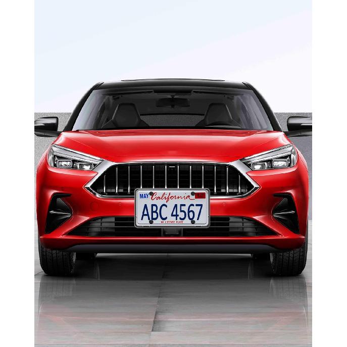 Front License Plate Holder Bracket – Universal Plastic Front Car Tag Mounting Frame With Copper Thread, With Anti-Theft Screws & Stainless Steel