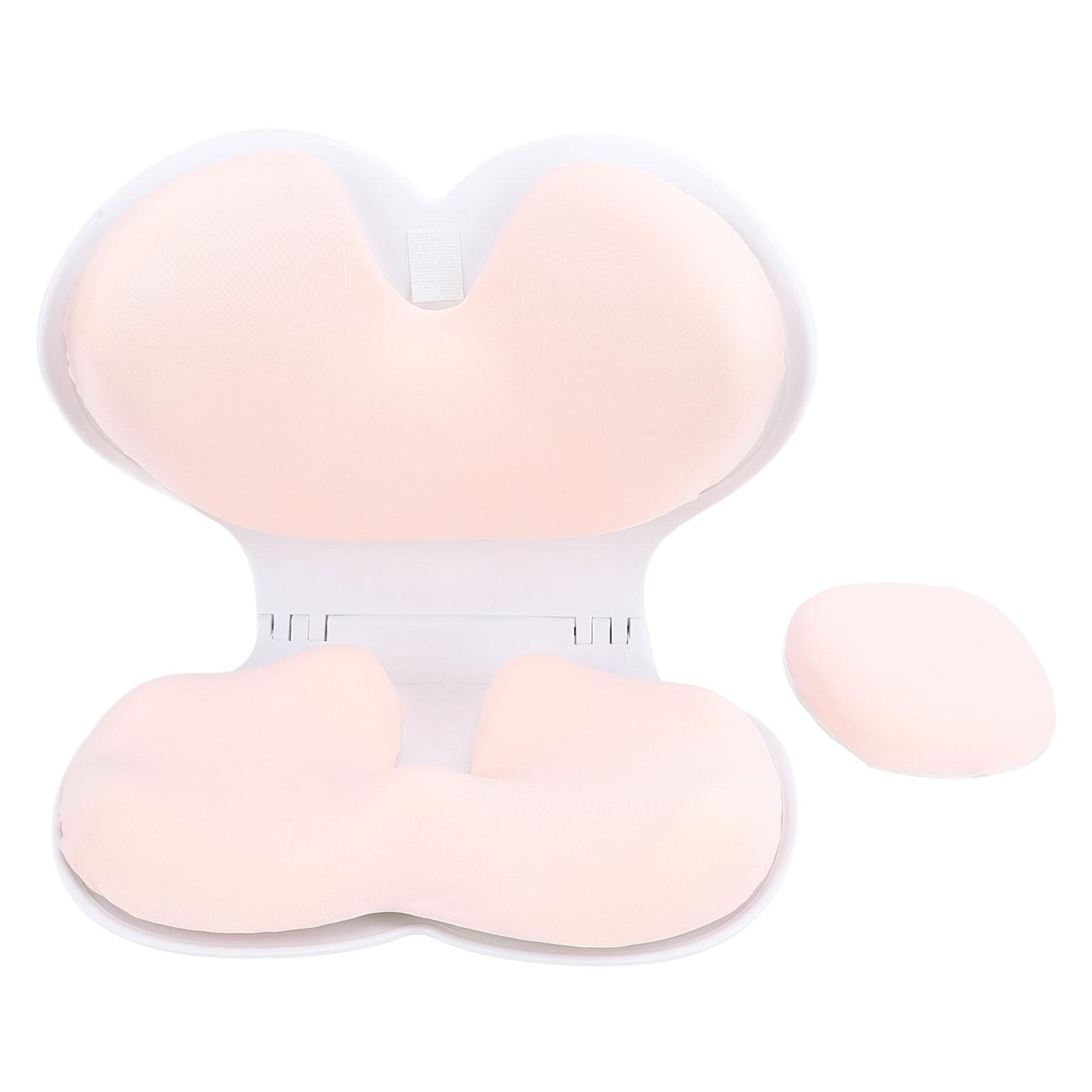 

Складная эргономичная подушка для стула с поддержкой поясницы и спины, подушка для сиденья для длительного сидения в офисных креслах светло-розовый