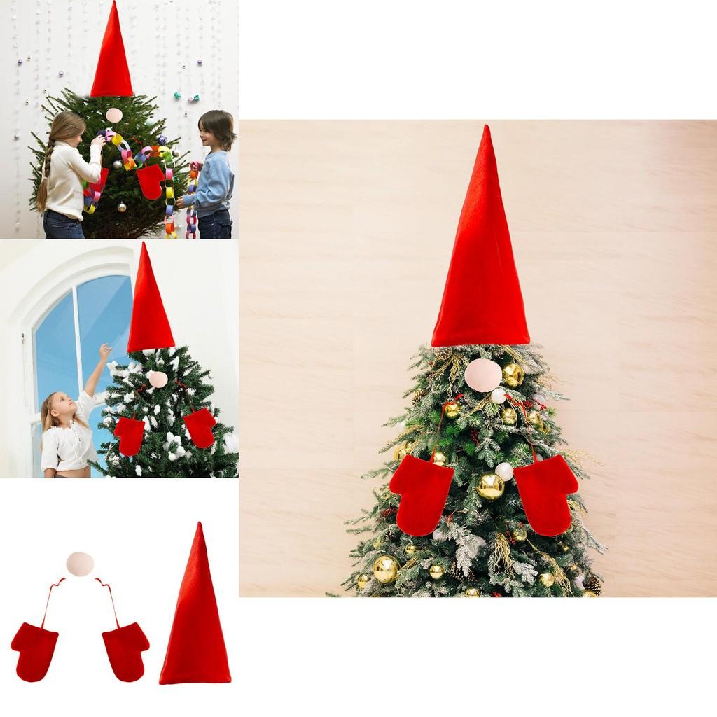 Christmas Playful Tree Topper Star With Cute Hat Nose And Gloves For Cheer Holiday