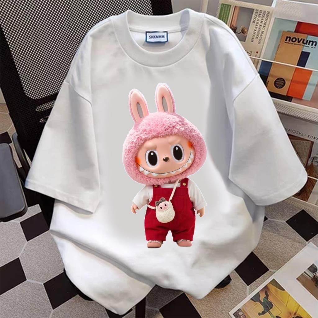 Labubu printed short-sleeved T-shirt men's and women's round neck top
