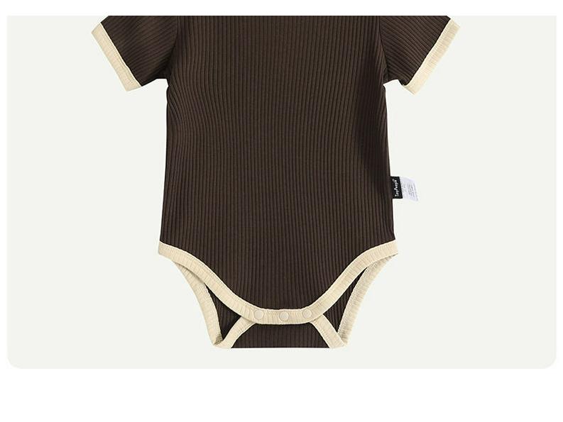 Retro-Style Infant Girl Triangle Romper - Lightweight and Trendy Color Block Design for Spring/Summer