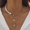 Elegante Collana Multi-strato di Perle Irregolari con Ciondolo a Cuore Choker per Ragazze Tendenza Gioielli Regali per Vacanze Matrimonio X0286