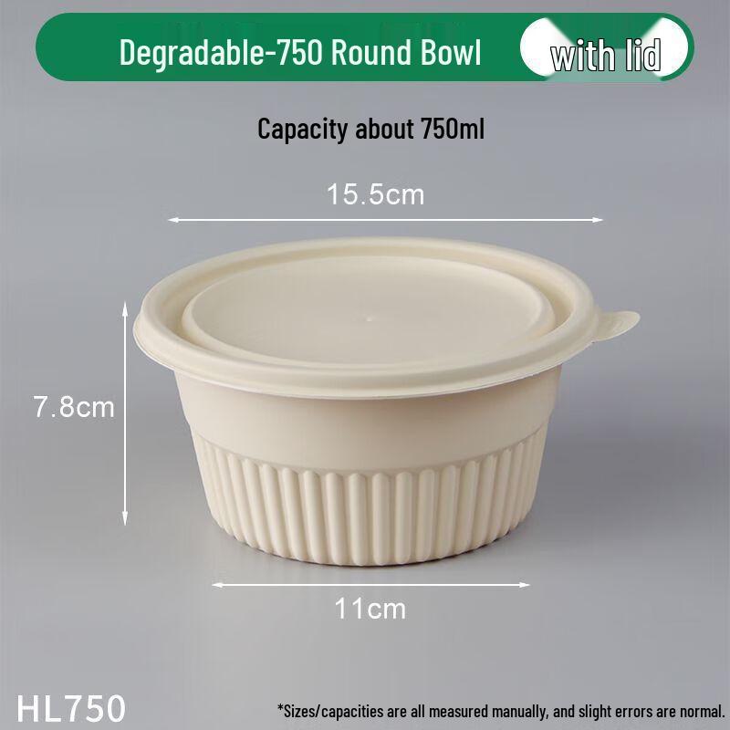 

COFLYEE Biodegradable Corn Starch Round Takeout Bowls