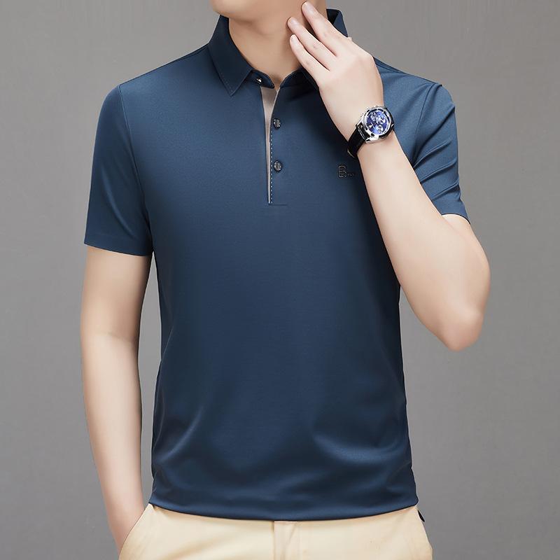 

Мужская футболка-поло с коротким рукавом, бесшовная, не требующая глажки 4XL