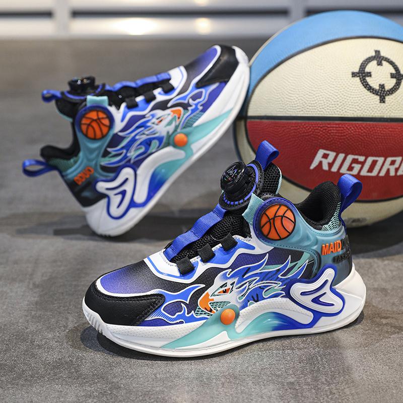 Adidași Copii Patru Sezoane Adidași Casual Baschet Pantofi Sport pentru Băieți Fete Buton Rotativ Confortabili Alergare Încălțăminte Copii