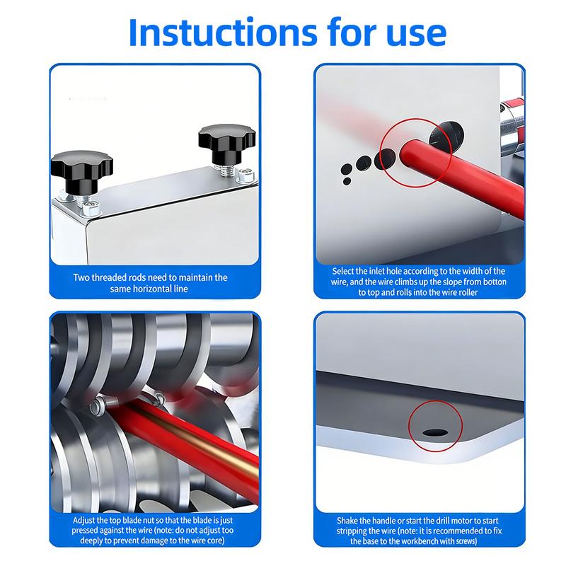 Electric Wire Stripping Machine 1-70mm Commercial Waste Copper Cable Peeler 60W Automatic 6 Hole Stripper Machine Wire Peelabler