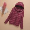 Clearance: Women's Large Hooded Thin Down Cotton Jacket - Short Style, Stand Collar