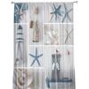 Mediterranean Lighthouse Starfish Tulle Curtains For Living Room Bedroom Kitchen Decoration Chiffon Sheer Voile Window Curtains