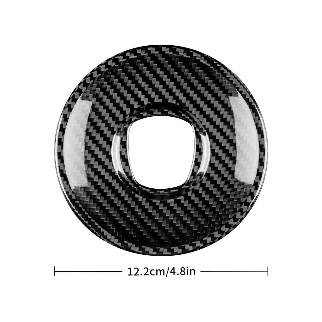 AIRSPEED Fiat 500 Abarth 595 595C 695 Abarth Interior Real Hard Carbon Fiber Car Steering Wheel Emblem Stylish Custom Interior Car Supplies with Tape