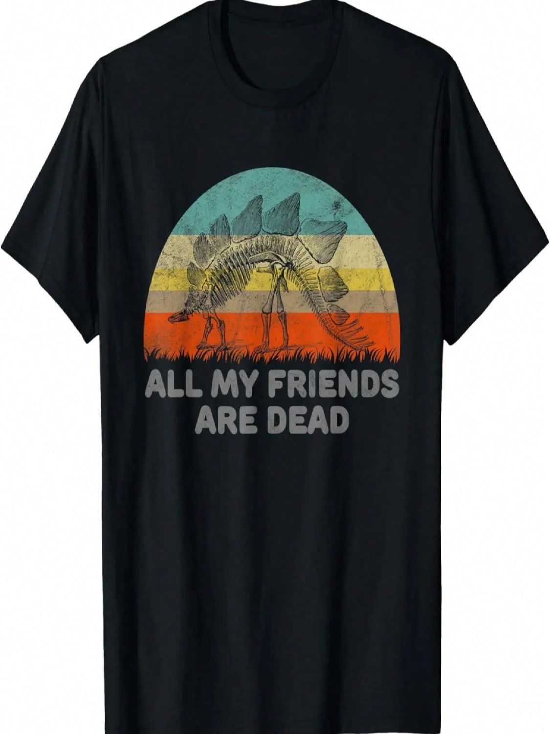 Funny Dinosaur T-Shirt_ All My Friends Are Dead T-Shirt S разноцветный