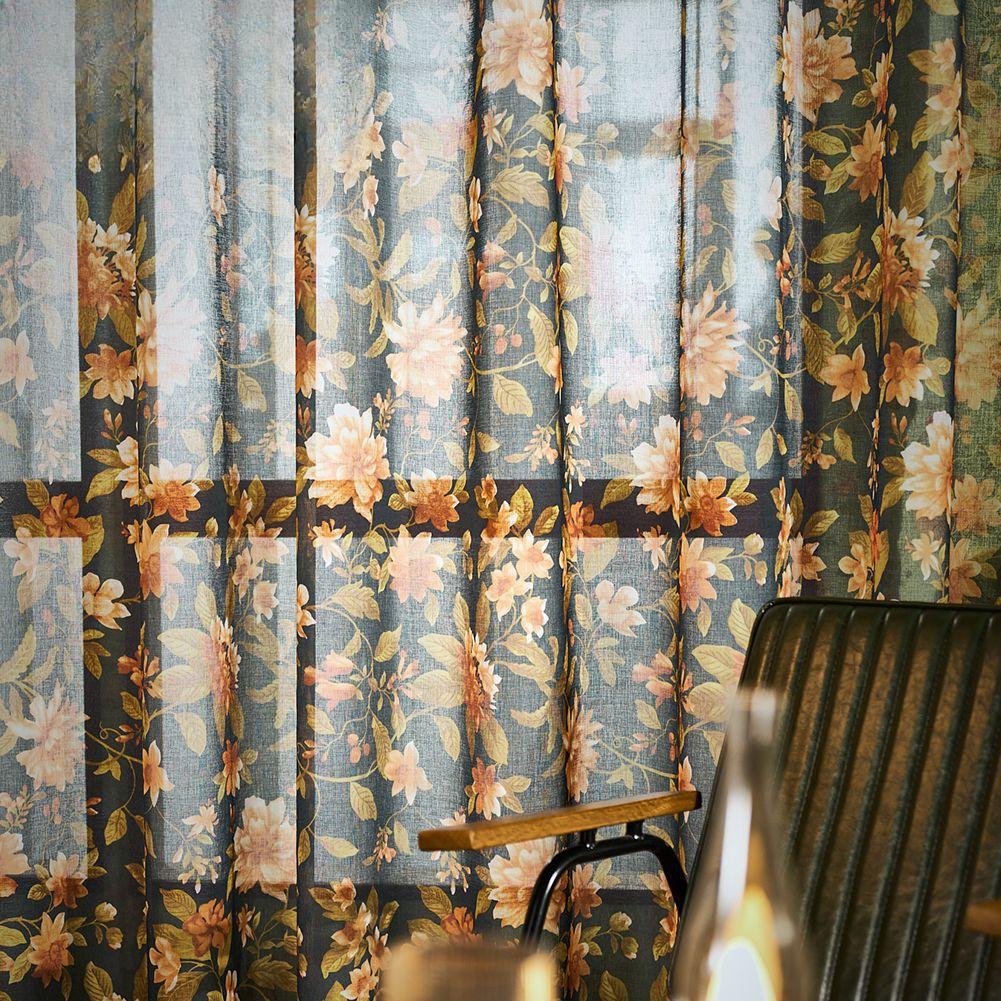 

Американська легка розкішна затемнена штора з ретро-друком 1m*2.7m