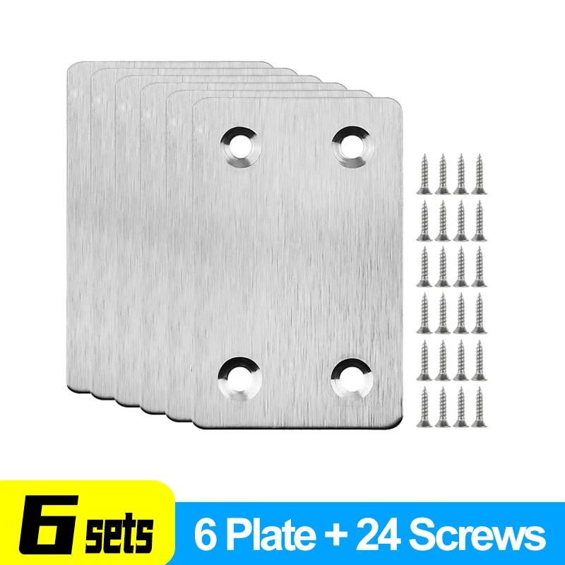 Stainless Steel Right Angle Corner Brackets Furniture Fastener Connector Wood Shelves Cbinets Flat Plate Angle Code Corner Brace