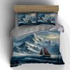 Sailing Snowy Mountains. Bedding Duvet Cover Sets Duvet Covers Pillowcases Gifts (1 * Duvet Cover 2 * Pillowcases, Without Duvet Insert)