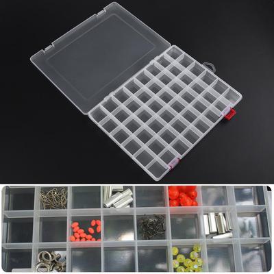 Transparent 48 Grids Plastic Fishing Tackle Box Fishing Lures Bait Hooks Storage Box Case Container Organizer Collection Tools