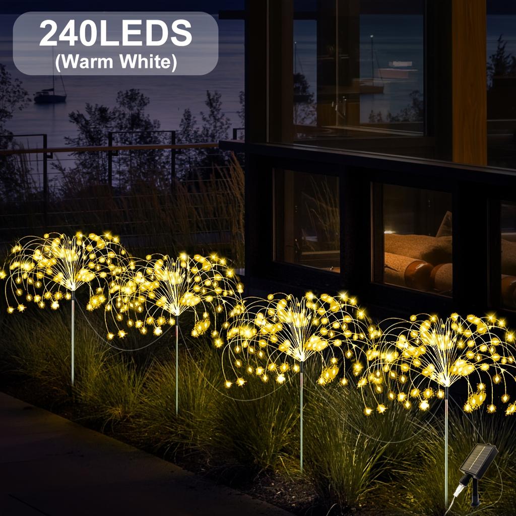 4 adet 320/240 LED Güneş Enerjili LED Ateböceği Lamba 8 Modlu Dış Mekan Güneş Enerjili Bahçe Su Geçirmez Peri Işığı Avlu Balkon Yol Christmas için