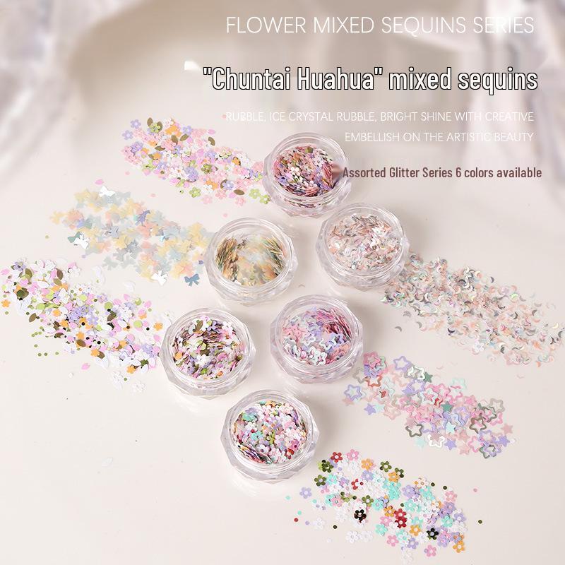 Mixed Glitter Sequin Set: Bows, Flowers, Stars, Moons for Fairy Nail Art Accessories